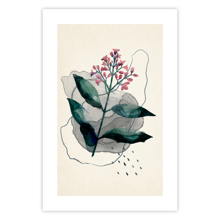 Wall Poster Watercolor Plant - abstract plant with flowers in watercolor style 129545 additionalImage 19