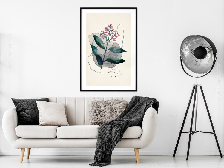 Wall Poster Watercolor Plant - abstract plant with flowers in watercolor style 129545 additionalImage 23