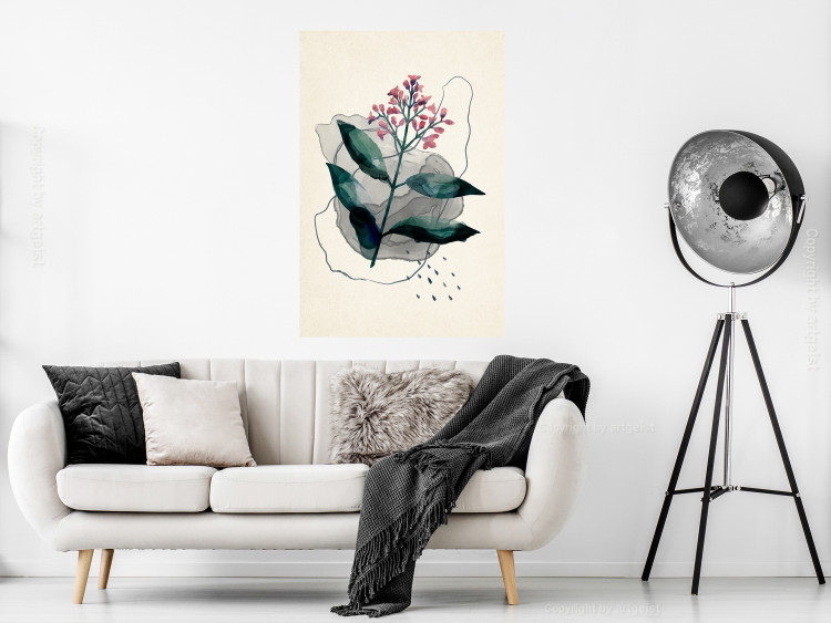 Wall Poster Watercolor Plant - abstract plant with flowers in watercolor style 129545 additionalImage 6