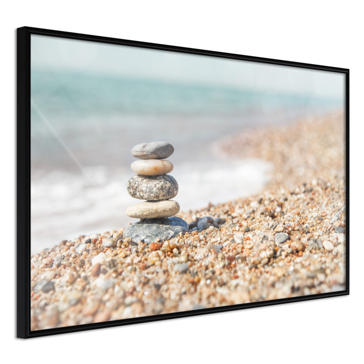Poster Summer Moment - beach landscape with stones against the sea and clear sky 129845 additionalImage 11