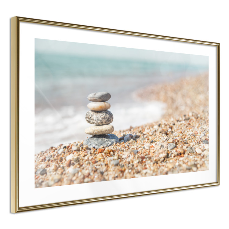 Poster Summer Moment - beach landscape with stones against the sea and clear sky 129845 additionalImage 7
