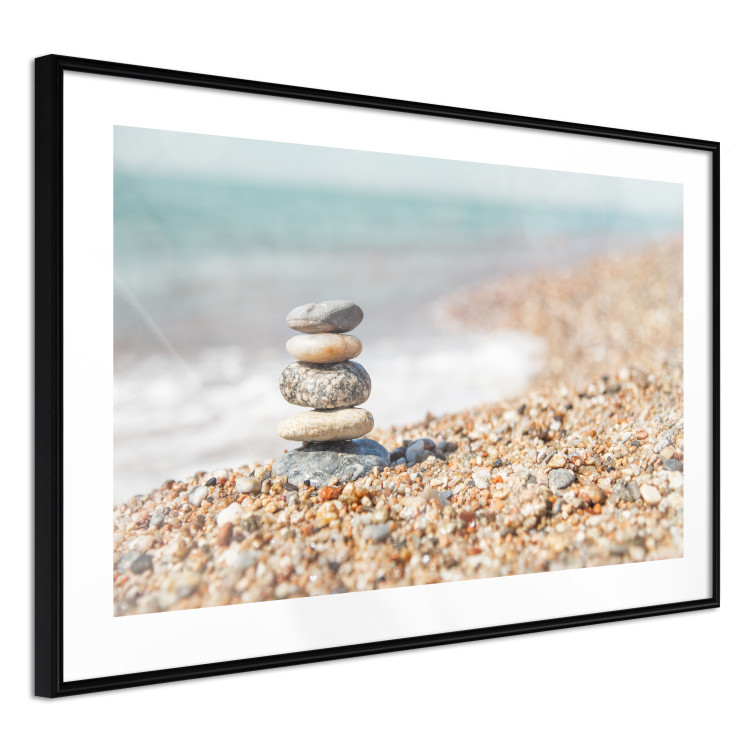 Poster Summer Moment - beach landscape with stones against the sea and clear sky 129845 additionalImage 8