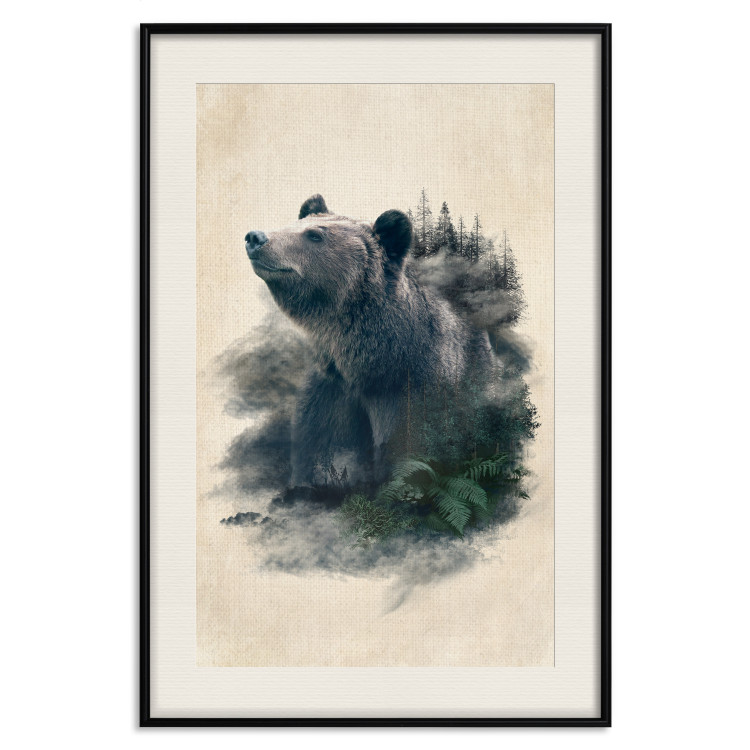 Wall Poster Bear Valley - whimsical animal among plants on a beige background 130445 additionalImage 19