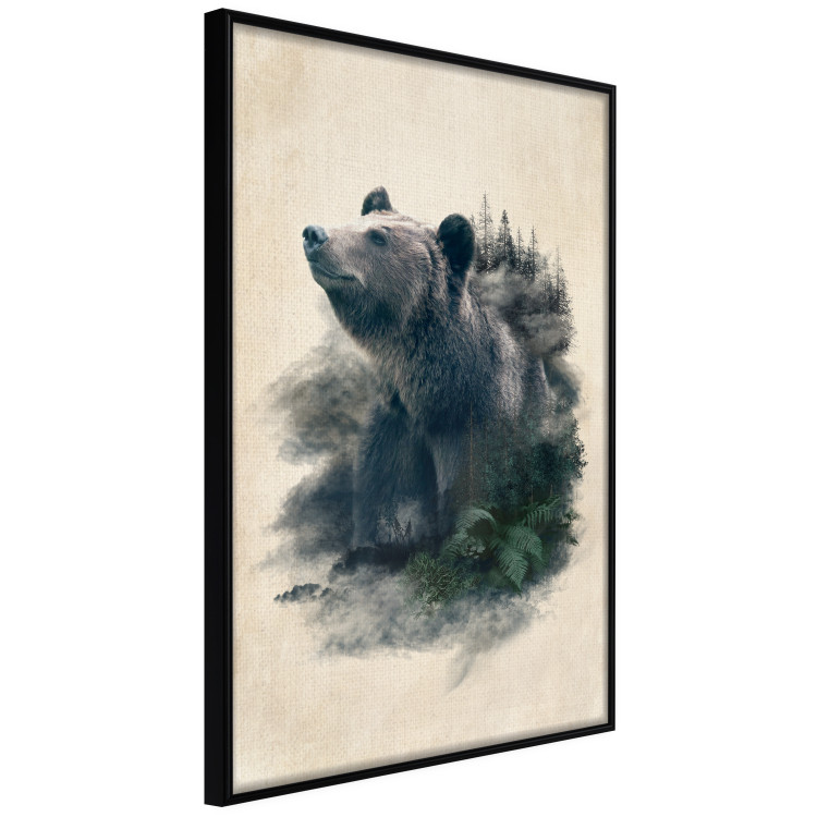 Wall Poster Bear Valley - whimsical animal among plants on a beige background 130445 additionalImage 13