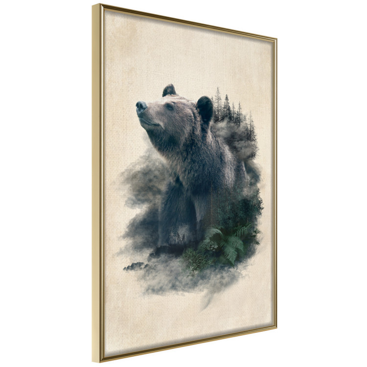 Wall Poster Bear Valley - whimsical animal among plants on a beige background 130445 additionalImage 12