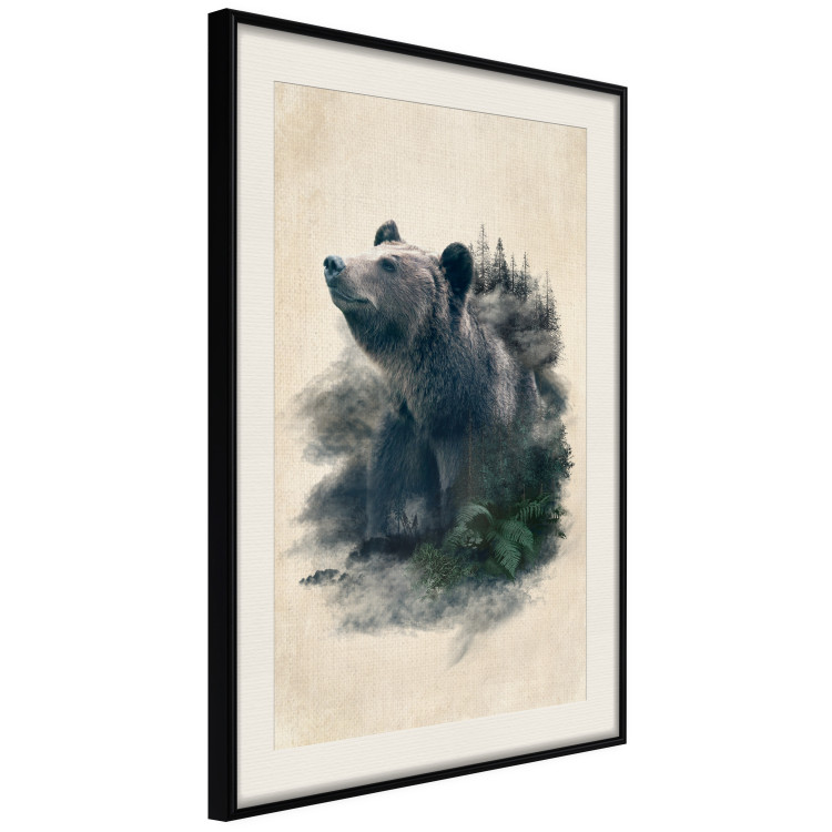 Wall Poster Bear Valley - whimsical animal among plants on a beige background 130445 additionalImage 2
