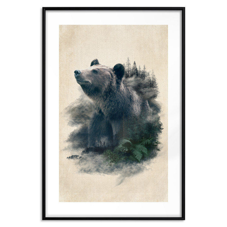 Wall Poster Bear Valley - whimsical animal among plants on a beige background 130445 additionalImage 15