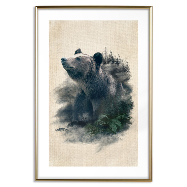 Wall Poster Bear Valley - whimsical animal among plants on a beige background 130445 additionalImage 16