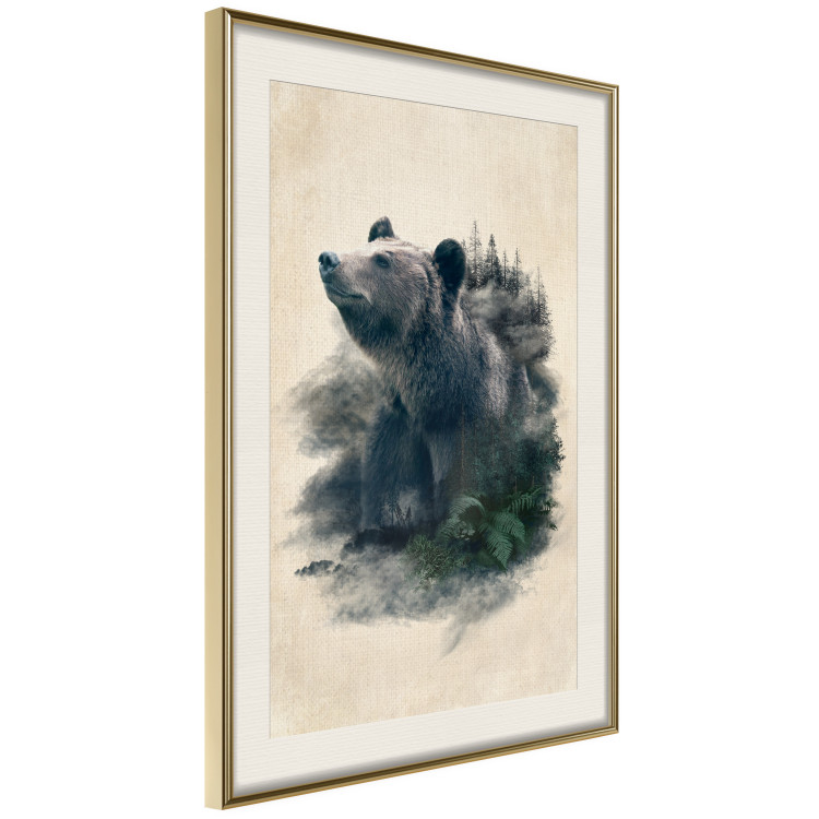 Wall Poster Bear Valley - whimsical animal among plants on a beige background 130445 additionalImage 3