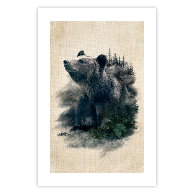 Wall Poster Bear Valley - whimsical animal among plants on a beige background 130445 additionalImage 25