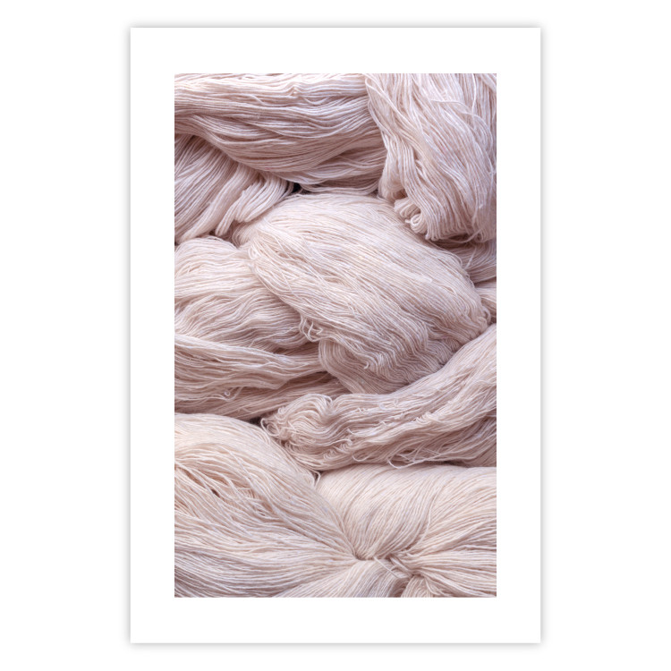 Poster Woolen Fantasy - pink fabric composition in the form of loose threads 131845 additionalImage 25