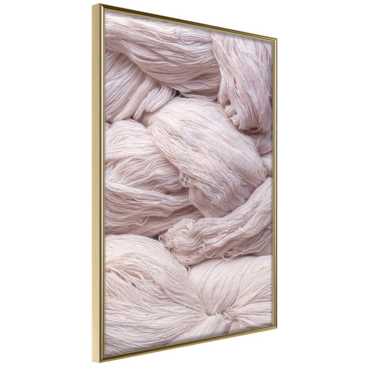 Poster Woolen Fantasy - pink fabric composition in the form of loose threads 131845 additionalImage 12