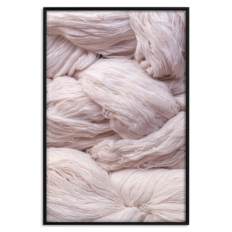Poster Woolen Fantasy - pink fabric composition in the form of loose threads 131845 additionalImage 16