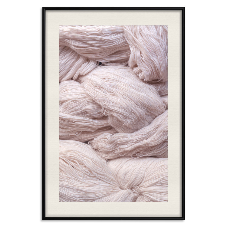 Poster Woolen Fantasy - pink fabric composition in the form of loose threads 131845 additionalImage 19