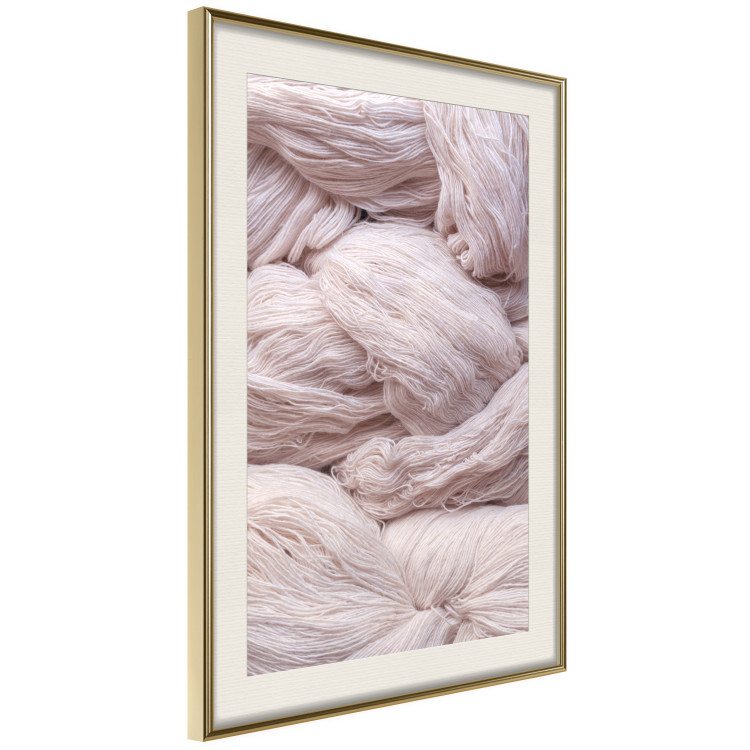 Poster Woolen Fantasy - pink fabric composition in the form of loose threads 131845 additionalImage 3