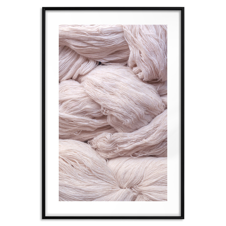 Poster Woolen Fantasy - pink fabric composition in the form of loose threads 131845 additionalImage 15