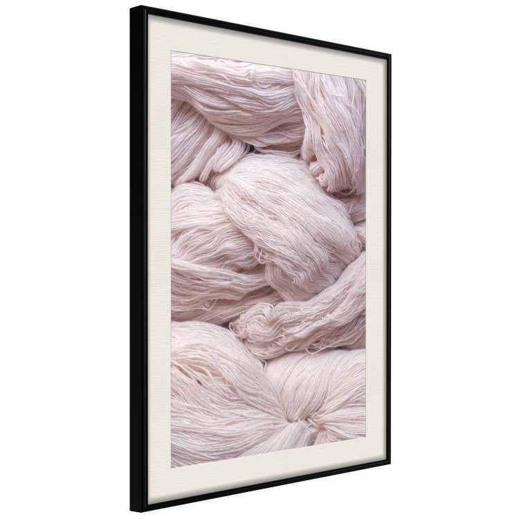Poster Woolen Fantasy - pink fabric composition in the form of loose threads 131845 additionalImage 2