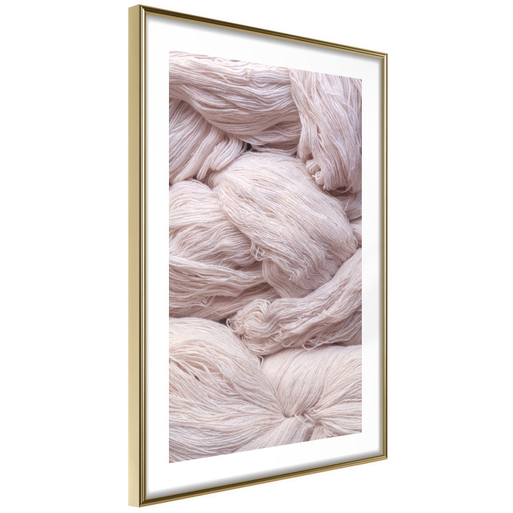 Poster Woolen Fantasy - pink fabric composition in the form of loose threads 131845 additionalImage 7