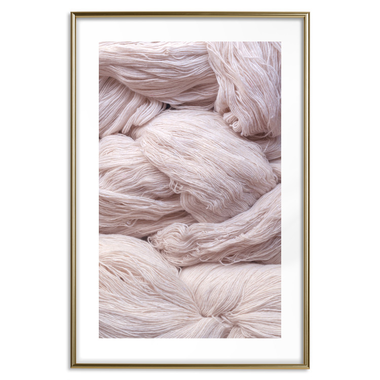 Poster Woolen Fantasy - pink fabric composition in the form of loose threads 131845 additionalImage 14