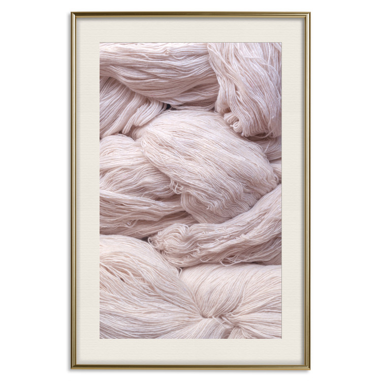 Poster Woolen Fantasy - pink fabric composition in the form of loose threads 131845 additionalImage 20