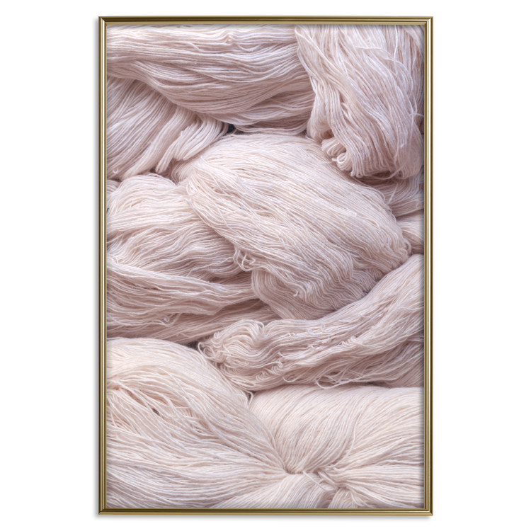 Poster Woolen Fantasy - pink fabric composition in the form of loose threads 131845 additionalImage 17