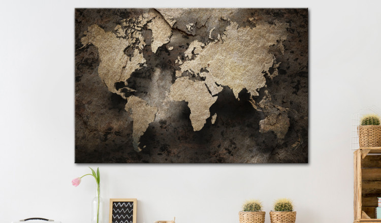 Large canvas print Map in Stone [Large Format] 132345 additionalImage 5