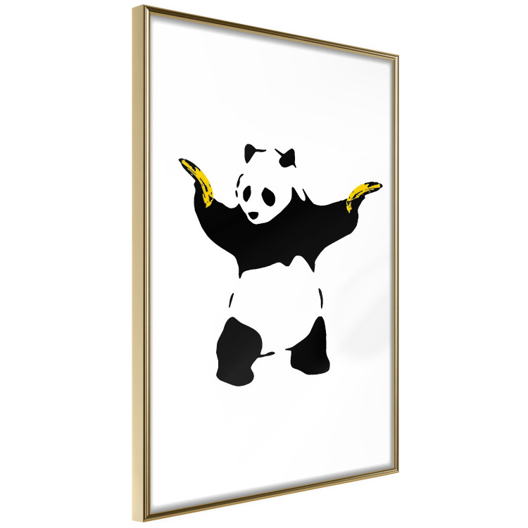 Wall Poster Panda with Guns - black and white animal holding bananas on a white background 132445 additionalImage 3