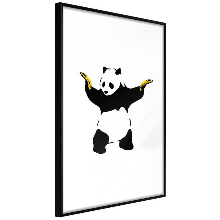 Wall Poster Panda with Guns - black and white animal holding bananas on a white background 132445 additionalImage 2