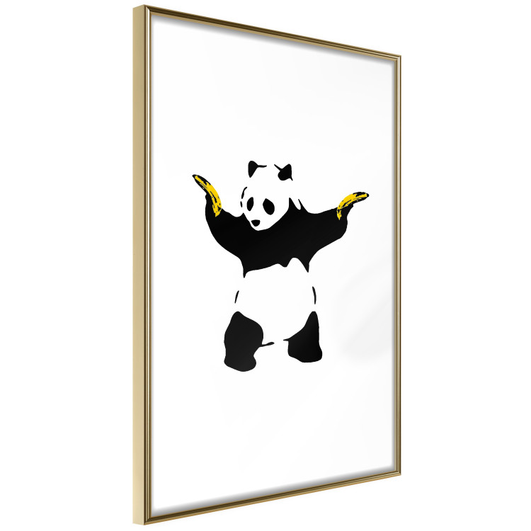 Wall Poster Panda with Guns - black and white animal holding bananas on a white background 132445 additionalImage 6
