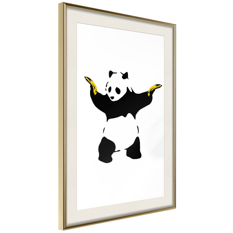 Wall Poster Panda with Guns - black and white animal holding bananas on a white background 132445 additionalImage 4