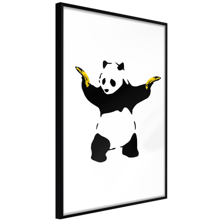Wall Poster Panda with Guns - black and white animal holding bananas on a white background 132445 additionalImage 8