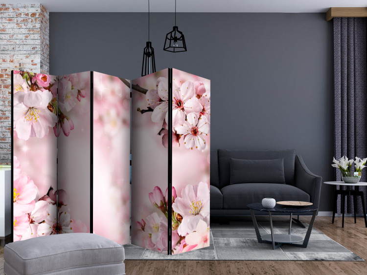 Folding Screen Spring Cherry Blossom II (5-piece) - romantic pink illusion 132845 additionalImage 4