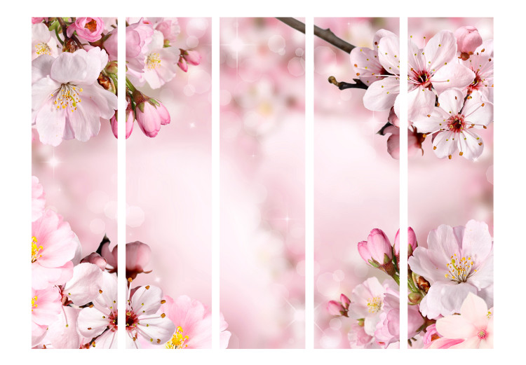 Folding Screen Spring Cherry Blossom II (5-piece) - romantic pink illusion 132845 additionalImage 3