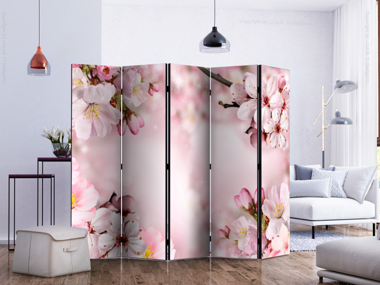 Folding Screen Spring Cherry Blossom II (5-piece) - romantic pink illusion 132845 additionalImage 2