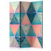 Room Separator Oriental Triangles (3-piece) - colorful geometric Mandalas 132945