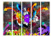 Folding Screen Graffiti: Colorful Attack II (5-piece) - street mural on a brick background 133345 additionalThumb 3