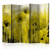 Folding Screen Yellow Frenzy II - artistic abstraction of yellow flowers in a meadow 133745