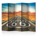Room Separator Route 66 II (5-piece) - landscape of an asphalt road against the desert 134145