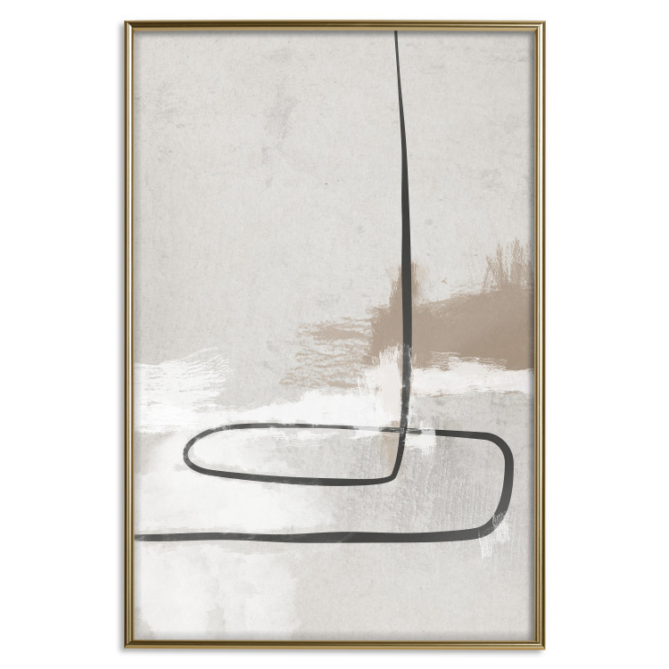 Wall Poster Simple Story - black patterns on a beige background in an abstract motif 134345 additionalImage 17