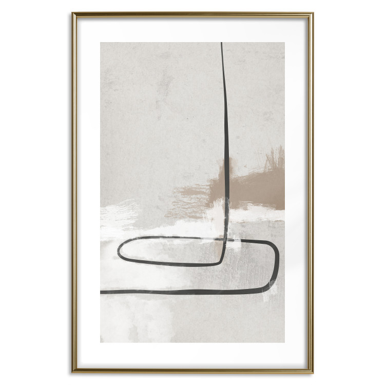 Wall Poster Simple Story - black patterns on a beige background in an abstract motif 134345 additionalImage 14