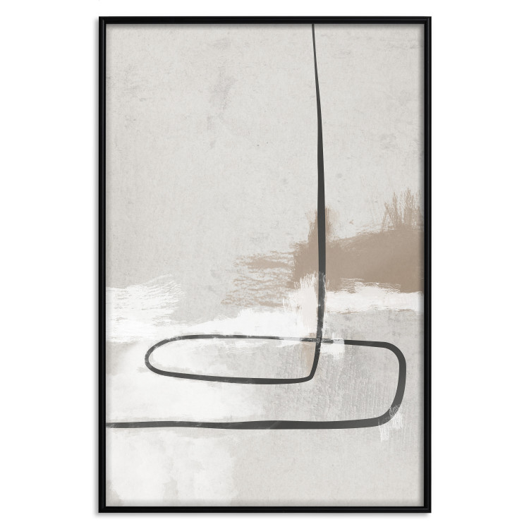 Wall Poster Simple Story - black patterns on a beige background in an abstract motif 134345 additionalImage 15