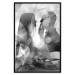 Poster Silent Whispers - black and white couple in an abstract gray composition 134445 additionalThumb 16
