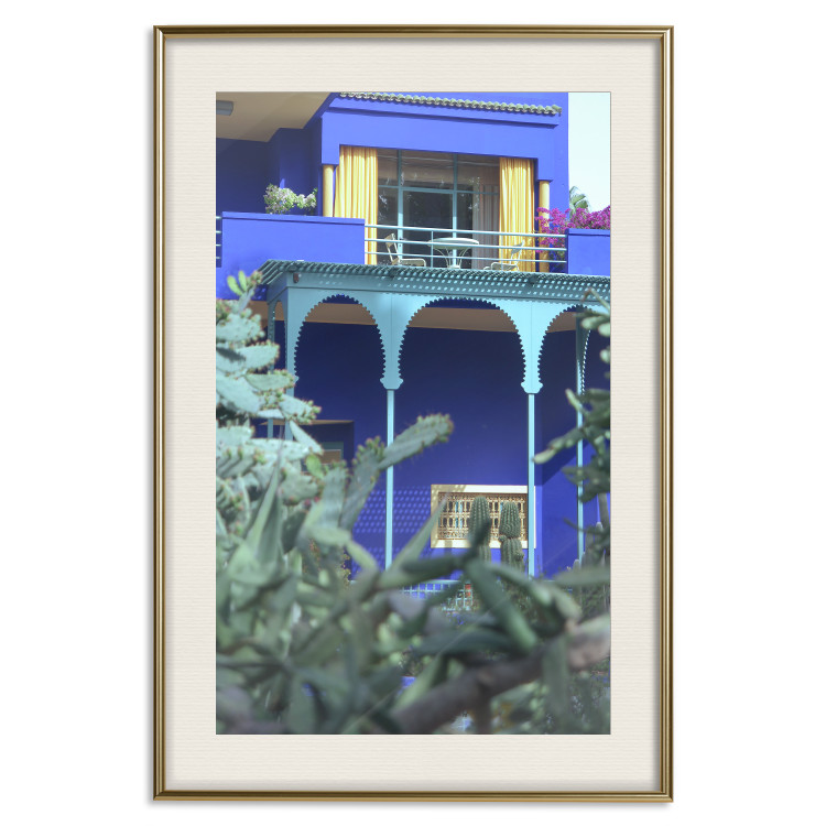 Poster Majorelle Garden - luxurious blue building with columns and garden 134845 additionalImage 20