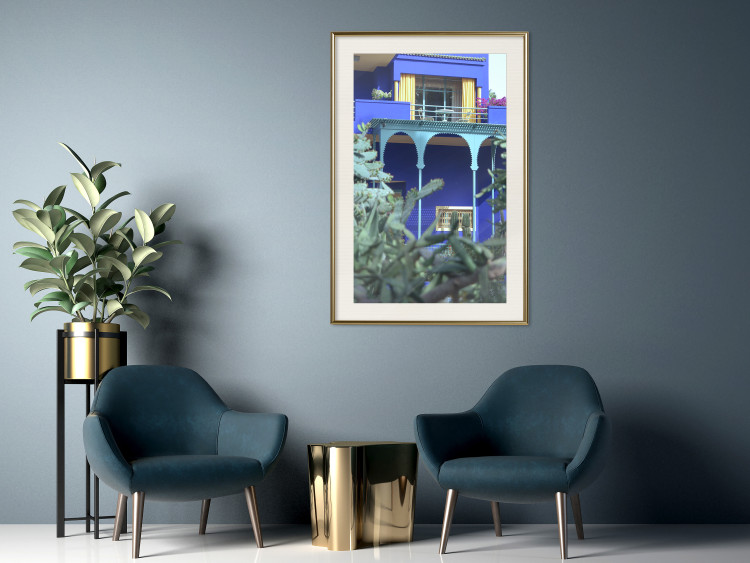 Poster Majorelle Garden - luxurious blue building with columns and garden 134845 additionalImage 22