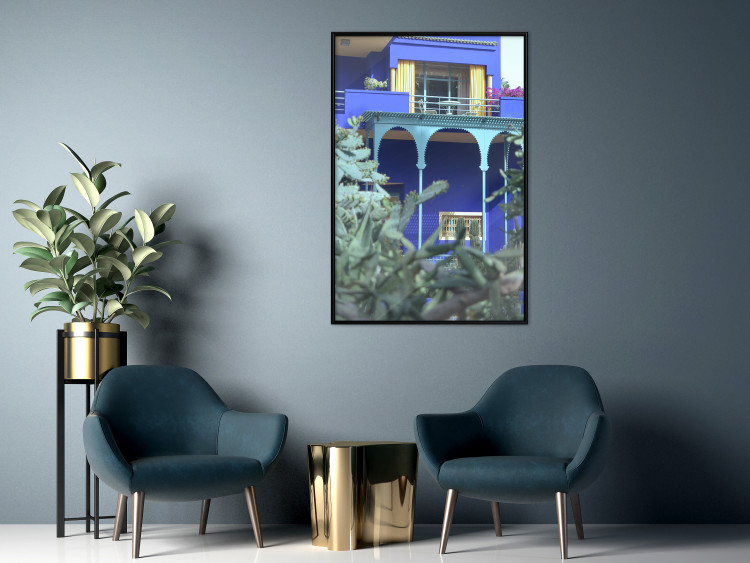 Poster Majorelle Garden - luxurious blue building with columns and garden 134845 additionalImage 4