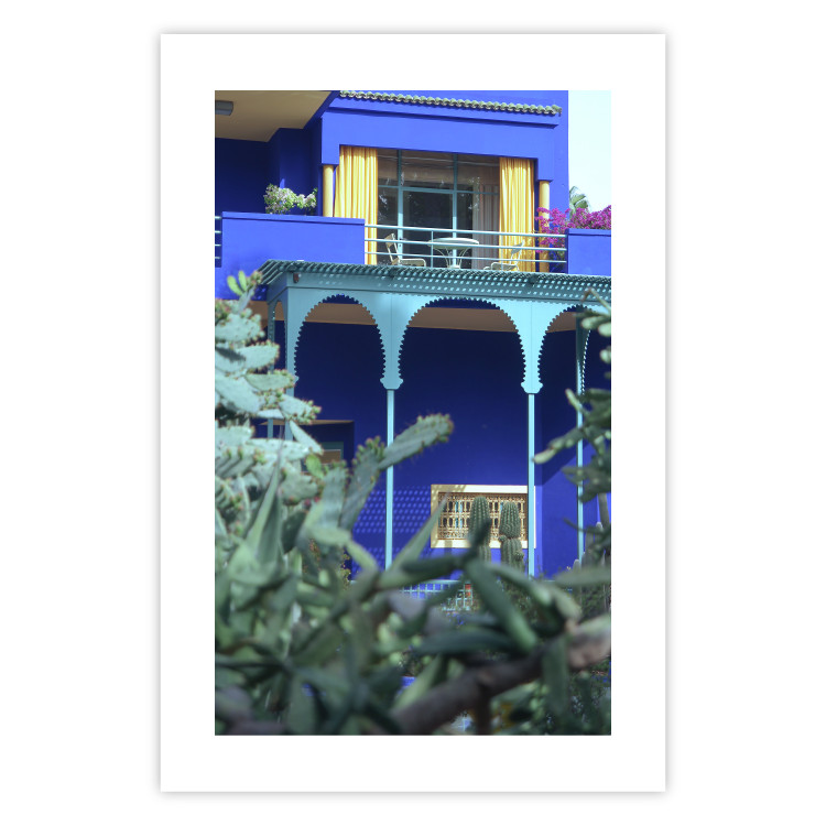 Poster Majorelle Garden - luxurious blue building with columns and garden 134845 additionalImage 19