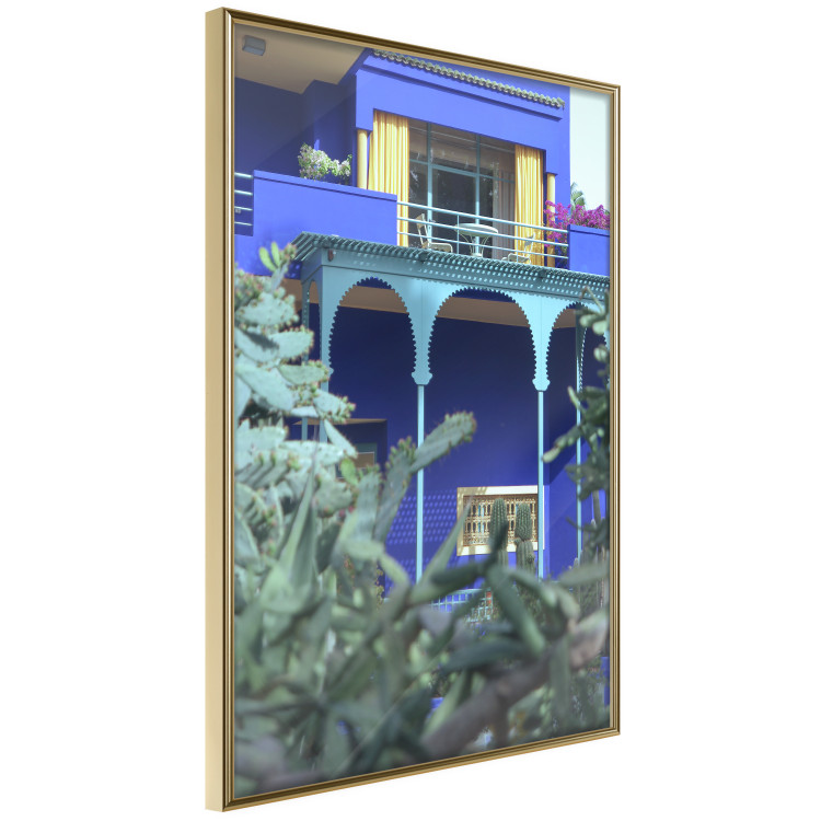 Poster Majorelle Garden - luxurious blue building with columns and garden 134845 additionalImage 12