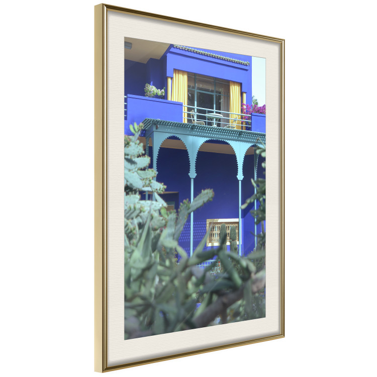 Poster Majorelle Garden - luxurious blue building with columns and garden 134845 additionalImage 3