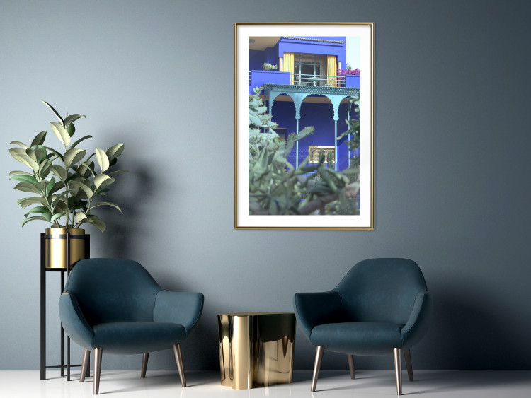Poster Majorelle Garden - luxurious blue building with columns and garden 134845 additionalImage 15