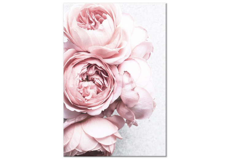 Canvas Art Print Rose Scent (1-piece) Vertical - pink flowers in boho motif 135745